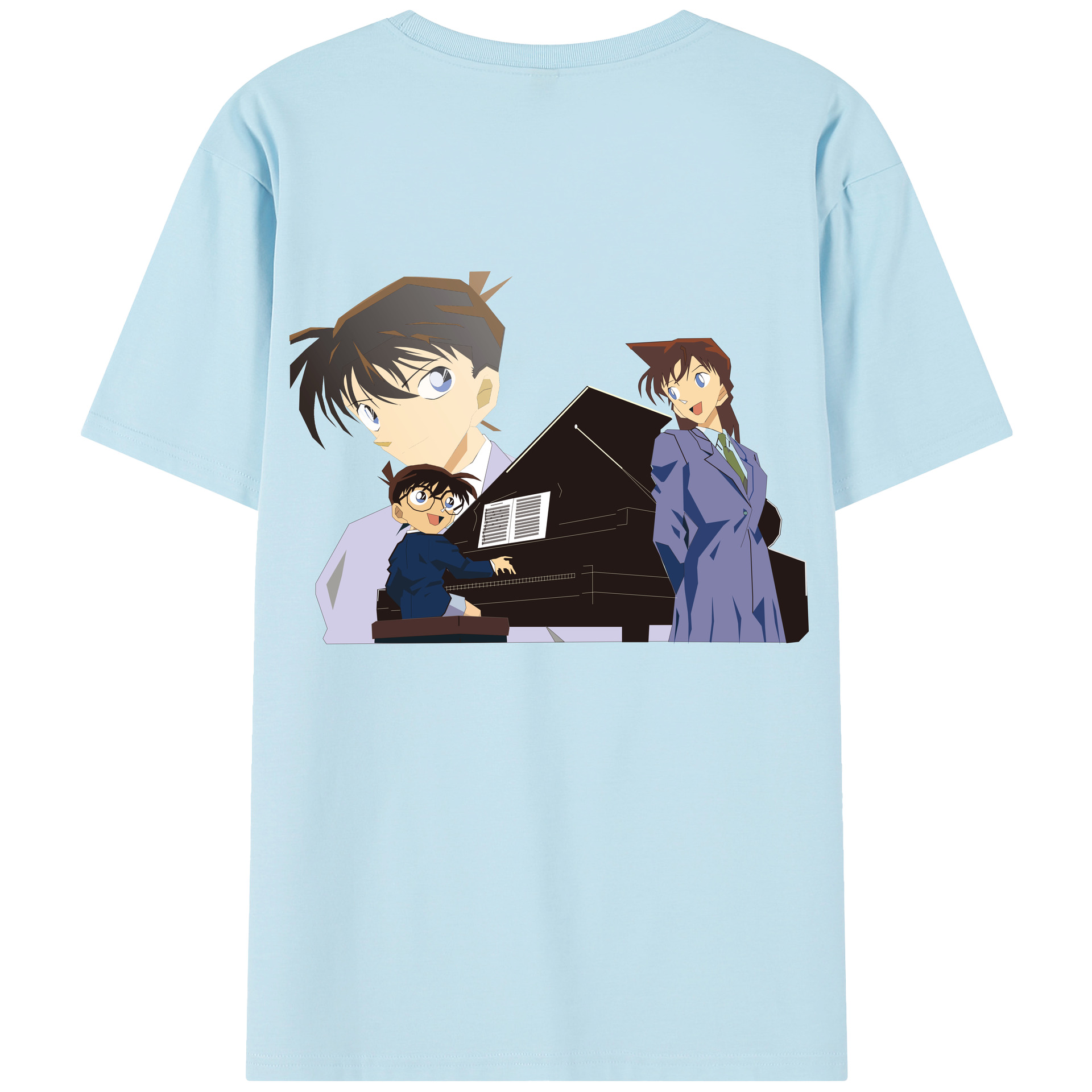 （画像用） 名探偵コナン 毛利 蘭 もうり らん、モーリ ラン Detective Conan Rachel Moore 綿100％半袖Tシャツ（背面プリント）